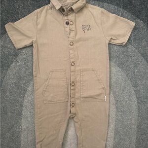 Rylee + Cru Olive Button-Up with Logo